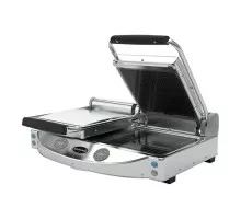 Contact grill smooth-ribbed
