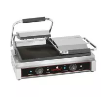 Contact grill smooth-ribbed