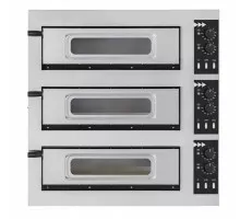 3-soļu picas krāsns BASIC 3/50 GLASS AND LIGHT, Prismafood, 400V/1200W, 915x690x(H)900mm