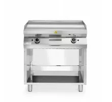 Grila plīts, gāzes, gluda, atvērta tipa pamatne, ar trīs sienām, HENDI, Kitchen Line, 2 sildīšanas zonas, 3 degļi katrā zonā, kopējā jauda 10 kW, 10kW, 800x700x(H)900mm