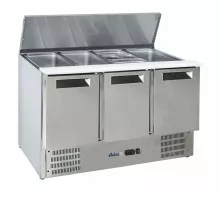 3-door refrigerated salad counter with liftable cover, Arktic, 368L, 230V/155W, 1365x700x(H)860mm