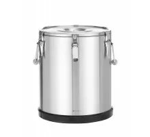 Insulated stainless steel food transport container Kitchen Line., HENDI, Kitchen Line, 36L, Silver, ø380x(H)455mm