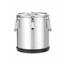 Insulated stainless steel food transport container Kitchen Line., HENDI, Kitchen Line, 25L, Silver, ø350x(H)385mm