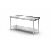 Стол настенный с полкой – на болтах, глубина 600 мм, HENDI, Kitchen Line, 1800x600x(H)850мм