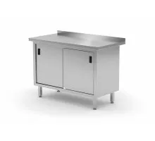 Wall work table cabinet with sliding doors - welded, HENDI, Profi Line, 1000x600x(H)850mm