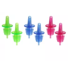 Free flow pourers, Bar up, 2 blue, 2 red, 2 green, 6 pcs