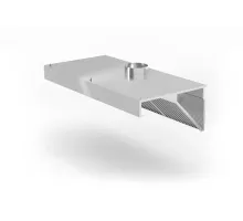 Pie sienas montējams diagonāls tvaiku nosūcējs, Profi Line, ar LED apgaismojumu, 1200x700x(H)450mm