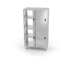 Pass-through cupboard with partition and sliding doors, Kitchen Line, 1000x600x(H)1800mm