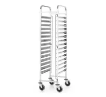 Тележкадля транспортировки контейнеров 15x GN 1/1, Kitchen Line, GN 1/1, серебряный, 380x550x(H)1705мм