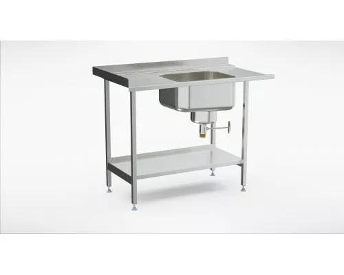 Stainless steel pre wash table with shelf (1000-1400mm), Inox baltic, EPLR (1000-1400mm) Stainless steel pre wash table with shelf (1000-1400mm), Inox baltic, EPLR (1000-1400mm)
