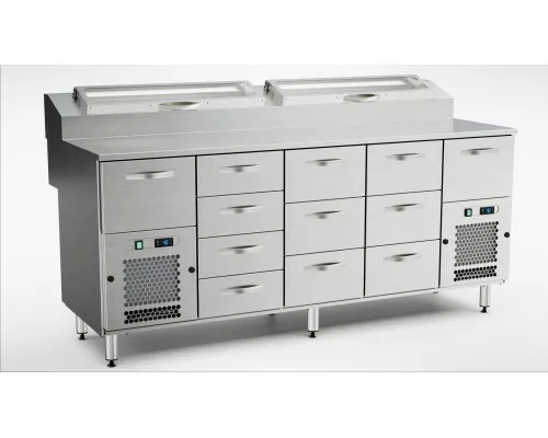 Pizza preparation cold counter KTL/P-20012 Picas sagatavošanas aukstais galds ktl/p-20012, Inox baltic, KTL/P-20012