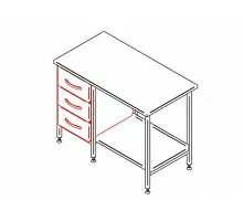Block of drawers tj-3, Inox baltic, Tj-3