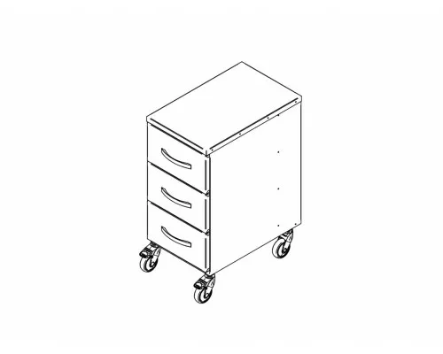 Atvilktņu bloks uz riteņiem tj-3/r, Inox baltic, Tj-3/R Atvilktņu bloks uz riteņiem tj-3/r, Inox baltic, Tj-3/R