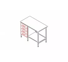 Block of drawers tj-4, Inox baltic, Tj-4