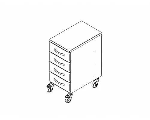 Блок ящиков с колесами tj-4/r, Inox baltic, Tj-4/R Блок ящиков с колесами tj-4/r, Inox baltic, Tj-4/R