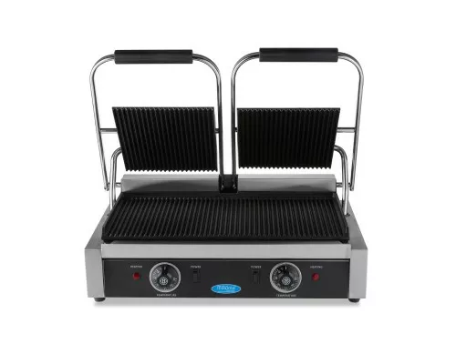 Contact Grill - Grooved - Double Grill Plate - 2 x 22cm Контактный гриль - рифленая поверхность - двойная гриль-плита - 2 x 22 см.