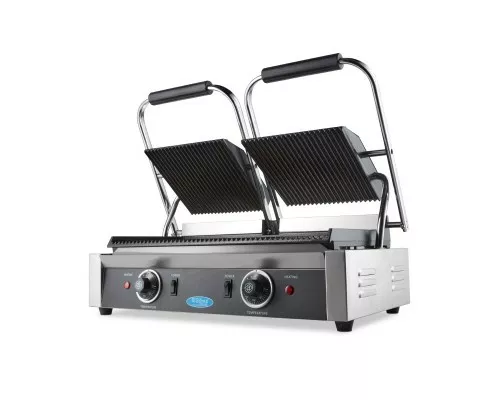 Contact Grill - Grooved - Double Grill Plate - 2 x 22cm Контактный гриль - рифленая поверхность - двойная гриль-плита - 2 x 22 см.
