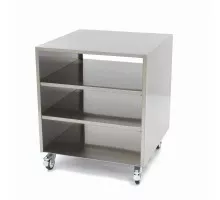 Nerūsējošā tērauda mašīnu galds - 60 x 60 cm - 120 kg kravnesība - uz riteņiem