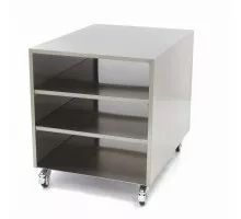Nerūsējošā tērauda mašīnu galds - 60 x 80 cm - 120 kg kravnesība - uz riteņiem