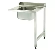 Dishwasher Table - 90 x 75cm - Right- with Sink and Storage Shelf