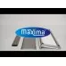 Stainless Steel Table - 60 x 60cm - Adjustable Height - with Backsplash and Storage Shelf