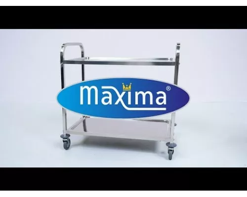 Stainless Steel Serving Trolley - 2 Shelves {Nerūsējošā tērauda servēšanas ratiņkājs - 2 plaukti}