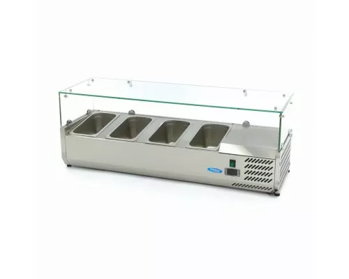Countertop Prep Fridge - 120cm - Fits 4 x 1/3 GN Virsmas priekšgatavošanas ledusskapis - 120 cm garš - piemērots 4 x 1/3 GN