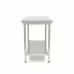 Stainless Steel Table - 100 x 60cm - Adjustable Height - with Storage Shelf