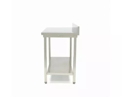 Stainless Steel Table - 100 x 70cm - Adjustable Height - with Backsplash Stainless Steel Table - 100 x 70cm - Adjustable Height - with Backsplash