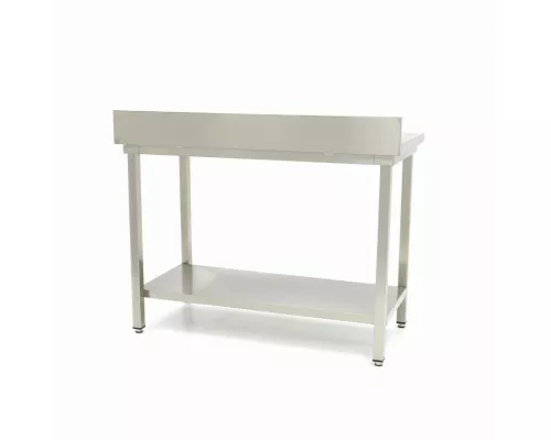 Stainless Steel Table - 100 x 70cm - Adjustable Height - with Backsplash Stainless Steel Table - 100 x 70cm - Adjustable Height - with Backsplash