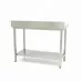 Stainless Steel Table - 100 x 70cm - Adjustable Height - with Backsplash