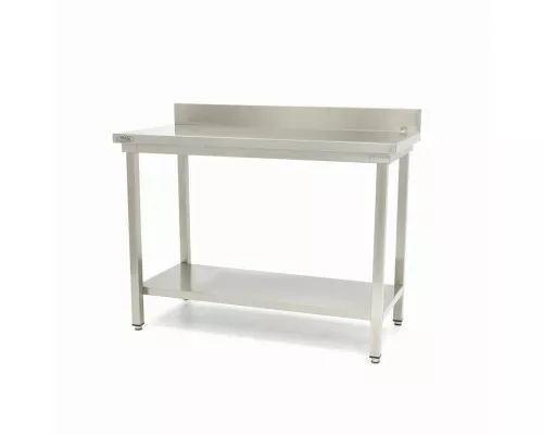 Stainless Steel Table - 100 x 70cm - Adjustable Height - with Backsplash Stainless Steel Table - 100 x 70cm - Adjustable Height - with Backsplash