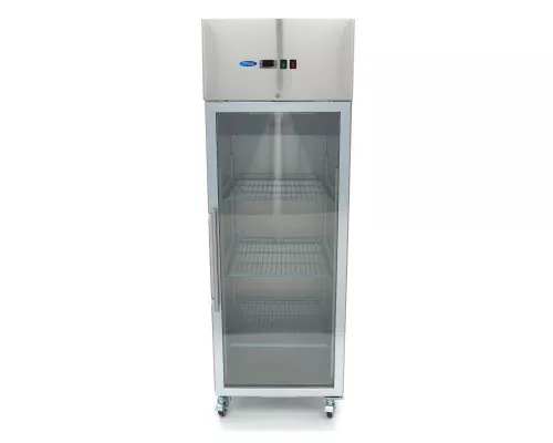 Fridge - 600L - 3 Adjustable Shelves (2/1GN) - Stainless Steel - with Glass Door Fridge - 600L - 3 Adjustable Shelves (2/1GN) - Stainless Steel - with Glass Door