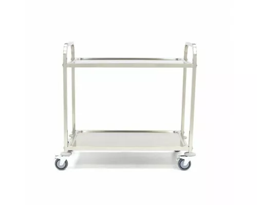 Stainless Steel Serving Trolley - 2 Shelves {Nerūsējošā tērauda servēšanas ratiņkājs - 2 plaukti}