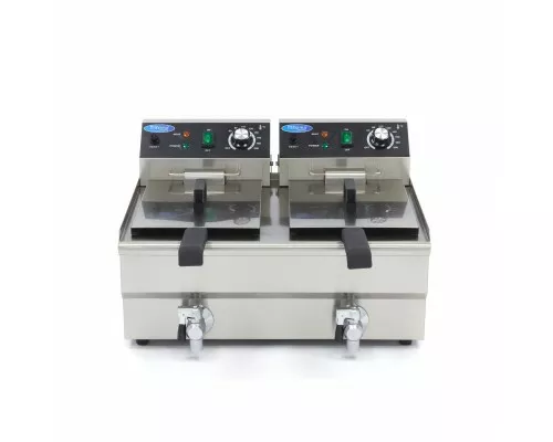 Deep Fryer - 2 x 10L - 2 Baskets - with Drain Tap, Maxima, 09365229, Deep fryers Buy Deep Fryer - 2 x 10L - 2 Baskets - with Drain Tap, Maxima, 09365229