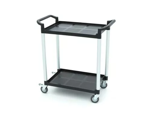 Servēšanas ratiņi - 2 plastmasas plaukti - 86,5 x 42,5 cm Serving Trolley – 2 Plastic Shelves – 86,5 x 42,5cm