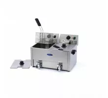 Фритюрница - 2 x 8 л - 2 корзины - с сливным краном