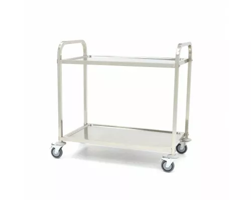 Stainless Steel Serving Trolley - 2 Shelves {Nerūsējošā tērauda servēšanas ratiņkājs - 2 plaukti}