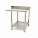 Dishwasher Table - 90 x 75cm - Right - with Backsplash and Storage Shelf