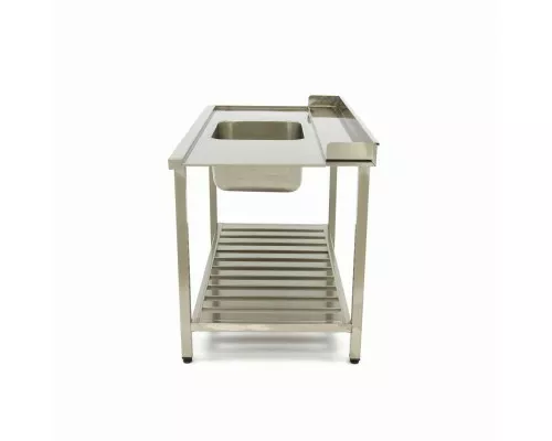 Dishwasher Table - 140 x 75cm - Left - with Sink and Backsplash - incl Storage Shelf Dishwasher Table - 140 x 75cm - Left - with Sink and Backsplash - incl Storage Shelf