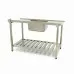 Dishwasher Table - 140 x 75cm - Left - with Sink and Backsplash - incl Storage Shelf