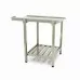 Dishwasher Table - 120 x 75cm - Left - with Backsplash and Storage Shelf