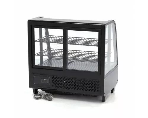 Display Fridge - 100L - 68cm - Rear Sliding Door Parādītājā frīza - 100L - 68cm - melns - aizmugurējā slīdošā durvju