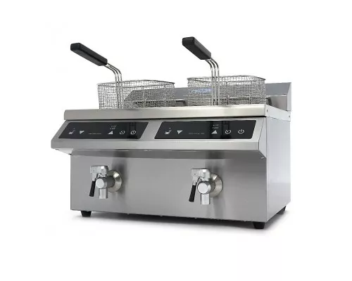 Deep Fryer - 2 x 8L - 2 Baskets - with Drain Tap - Induction, Maxima, 09371095, Deep fryers Buy Deep Fryer - 2 x 8L - 2 Baskets - with Drain Tap - Induction, Maxima, 09371095