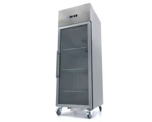 Fridge - 600L - 3 Adjustable Shelves (2/1GN) - Stainless Steel - with Glass Door Fridge - 600L - 3 Adjustable Shelves (2/1GN) - Stainless Steel - with Glass Door
