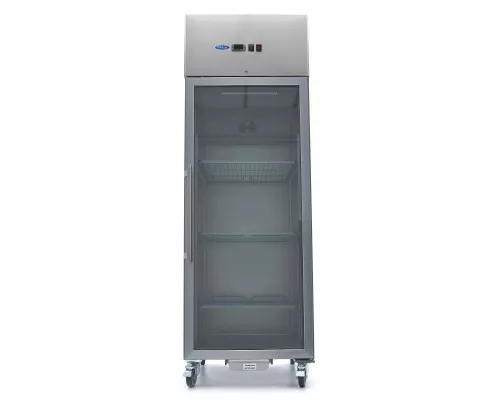 Fridge - 600L - 3 Adjustable Shelves (2/1GN) - Stainless Steel - with Glass Door Fridge - 600L - 3 Adjustable Shelves (2/1GN) - Stainless Steel - with Glass Door