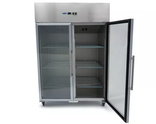 Freezer - 1200L - 6 Adjustable Shelves (2/1GN) - Stainless Steel - with Glass Door Freezer - 1200L - 6 Adjustable Shelves (2/1GN) - Stainless Steel - with Glass Door