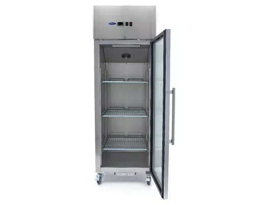 Fridge - 600L - 3 Adjustable Shelves (2/1GN) - Stainless Steel - with Glass Door Fridge - 600L - 3 Adjustable Shelves (2/1GN) - Stainless Steel - with Glass Door