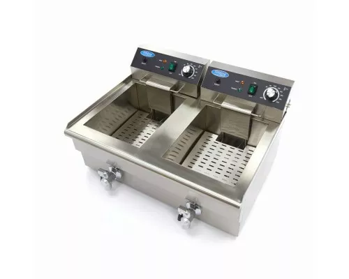 Deep Fryer - 2 x 16L - 2 Baskets - with Drain Tap Deep Fryer - 2 x 16L - 2 Baskets - with Drain Tap