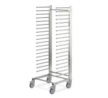 Stainless steel trolley for containers cm 60x40, shlef spacing 8 cm, Metalcarrelli, 1497G